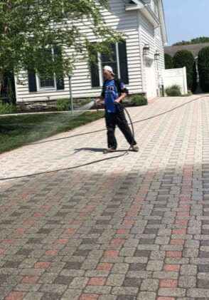 Paver Driveway Power Washing